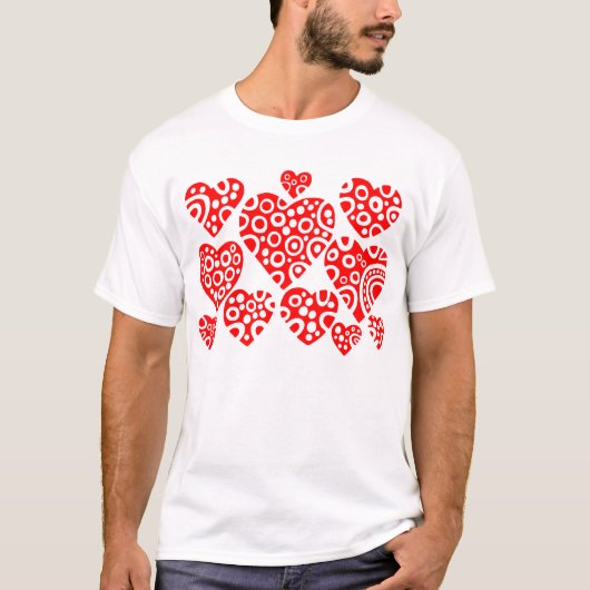 T-shirt Coeurs - Rouge (Devant)