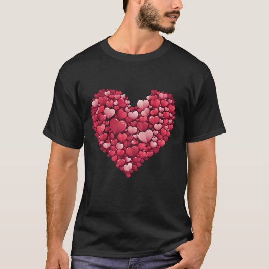 T-shirt Coeurs rouges mignons (Devant)