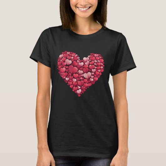T-shirt Coeurs rouges mignons (Devant)