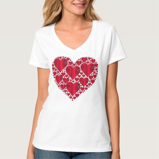 T-SHIRT COEURS ROUGES POUR LA JOURNÉE DE VALENTINE (Devant)