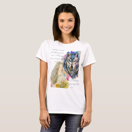 T-shirt Coeurs sauvages | Design Alpha et Luna Wolf (Devant entier)