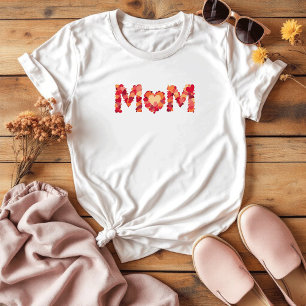 T-shirt Coeurs Sentimentaires Colorés Fête des mères