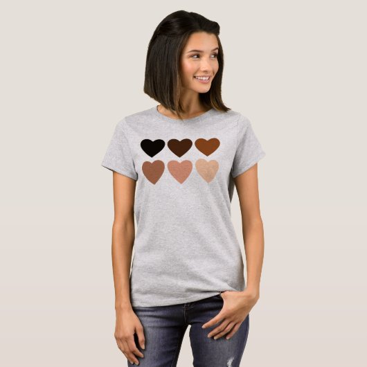 T-shirt Coeurs squelettiques anti-racisme (Devant entier)