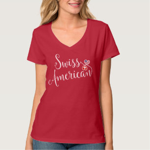 T-shirt Coeurs suisses d'Entwinted d'Américain