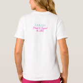 T-shirt Coeurs turquoise, rose et jaune (Dos)
