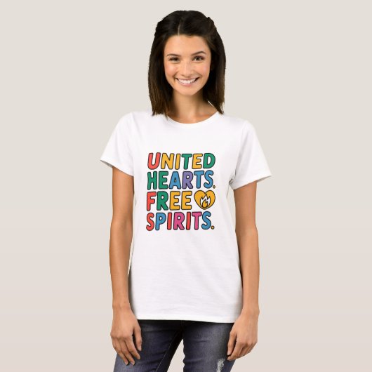 T-shirt Coeurs unis Spirits libres (Devant entier)