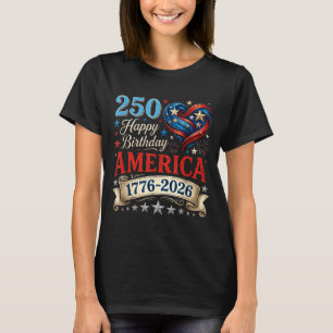 T-shirt Cœurs USA 1776 2026 4 juillet 250e anniversaire Ét