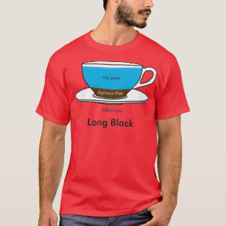 T-shirt Coffee Addict Long Noir pas d'arrière - plan