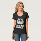 T-shirt Coffee and birman cat (Devant entier)
