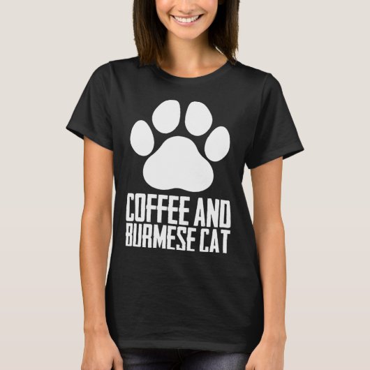 T-shirt Coffee and burmese cat (Devant)