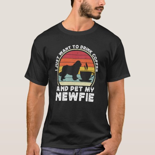 T-shirt Coffee And Newfie For Men Women Newfoundland Dog D (Devant)