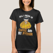 T-shirt Coffee and Python Snake  Pythonidae Banana Ball Py (Devant)
