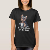 T-shirt Coffee and Yorkie Love Cute Dog and Coffee Design (Devant)