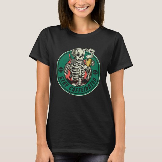 T-shirt Coffee Artist Skeleton Bean  Cafe Caffeine Barista (Devant)