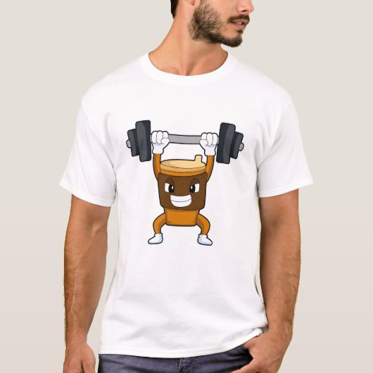 T-shirt Coffee at Strength entraînement avec Barbell (Devant)