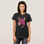T-shirt Coffee Bat Drinking Funny Bat Animal Drink Coffee  (Devant entier)