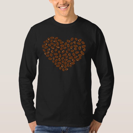 T-shirt Coffee Beans Heart Caffeine drink cup (Devant)