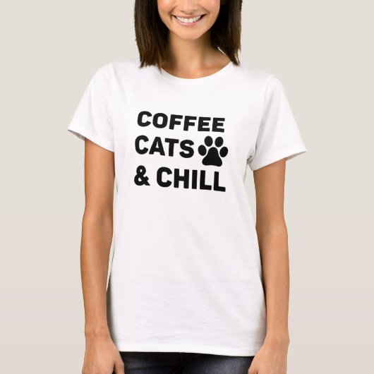 T-shirt Coffee Cats et Chill (Devant)