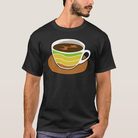 T-shirt Coffee Charging  Battery Cup Retro Graphic Plus Si (Devant)