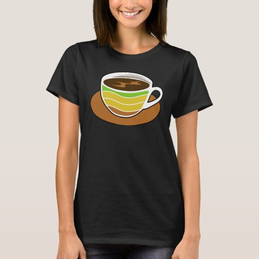 T-shirt Coffee Charging  Battery Cup Retro Graphic Plus Si (Devant)