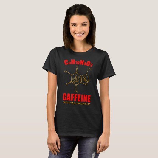 T-shirt Coffee Chemical Structure Caffeine Molecule Chemis (Devant entier)