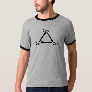 T-shirt Coffee - code - argent liquide