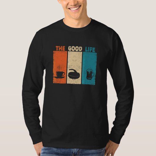 T-shirt Coffee Curling Beer Winter Sports Curler (Devant)