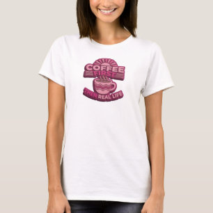 T-shirt COFFEE D'ABORD PUIS VIE RÉELLE Impression mode art