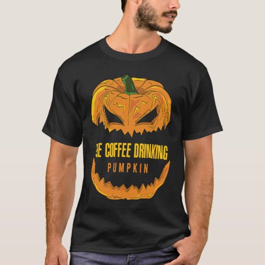 T-shirt Coffee Drinking Pumpkin Matching Family Group Hall (Devant)