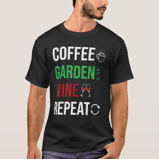 T-shirt Coffee Garden Repeat Allotment Garden Gardening (Devant)