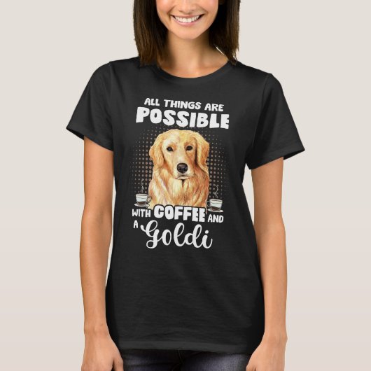T-shirt Coffee Golden Retriever Funny Saying Dog Espresso (Devant)