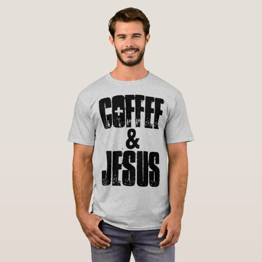 T-shirt COFFEE & JESUS, Chemises chrétiennes (Devant entier)