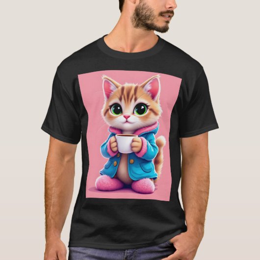 T-shirt Coffee Kitten (Devant)