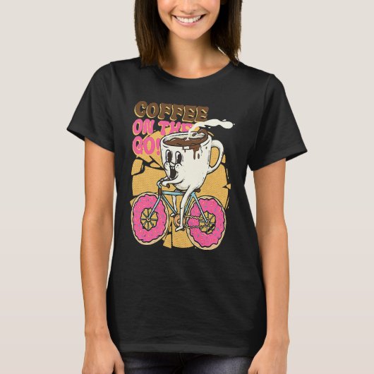 T-shirt Coffee on the Go Surreal Pun Caffeine Coffee Lover (Devant)