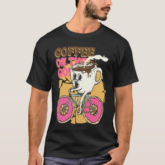 T-shirt Coffee on the Go Surreal Pun Caffeine Coffee Lover (Devant)