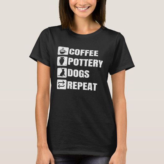 T-shirt Coffee Pottery Dogs Repeat Ceramic Pottery Ceramic (Devant)