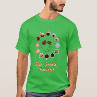 T-shirt Coffee sip smile repeat gift for coffee lovers boy