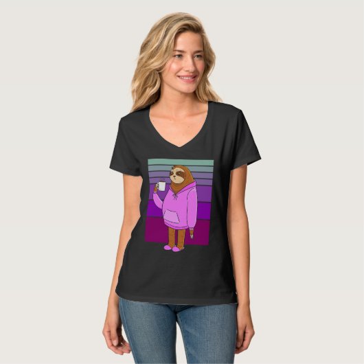 T-shirt coffee sloth (Devant entier)