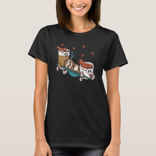 T-shirt Coffee Sloth Lazy Animal Pun Caffeine Sloth Coffee (Devant)