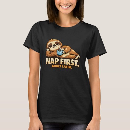 T-shirt Coffee Sloth - Royaume des créatures (Devant)