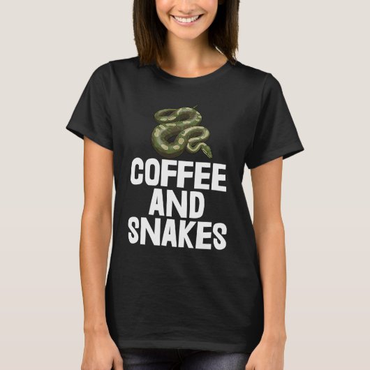 T-shirt Coffee & Snakes T Python Slithering Tees Funny Sna (Devant)