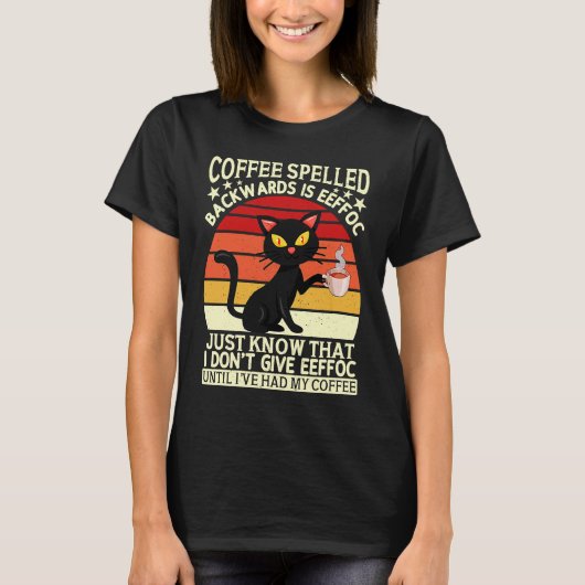 T-shirt Coffee spelled backwards is eeffoc drinker Barista (Devant)
