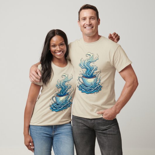 T-shirt Coffee Splash: Dynamic Art (Unisexe)