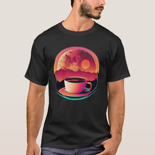 T-shirt Coffee Synthwave 80s Retrowave Aesthetic  1 (Devant)