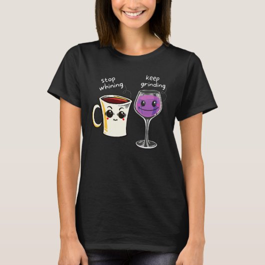 T-shirt Coffee Wine Couples Romantiques (Devant)