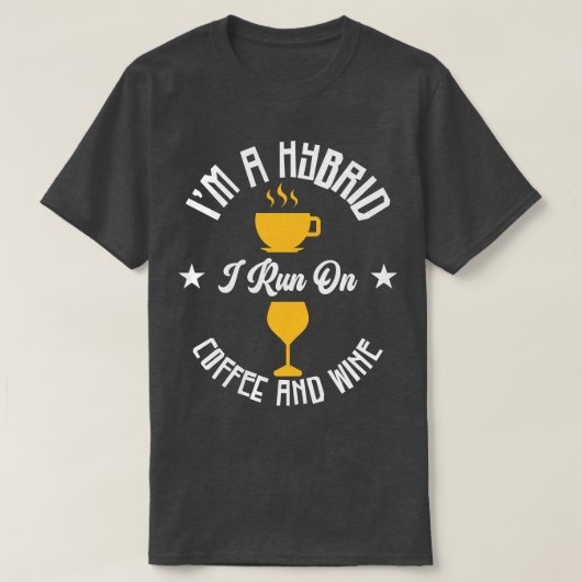 T-shirt Coffee Wine Hybride Alcool Addict Café (Design devant)