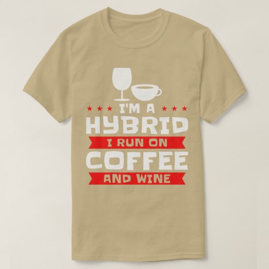 T-shirt Coffee Wine Hybride Alcool Addict Café (Design devant)