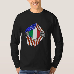 T-shirt Coffre Drapeau Italien Italie Amérique Racines Ita