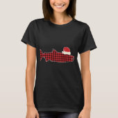 T-shirt Coho de Noël Saumon Rouge Plaid Buffalo Tartan San (Devant)