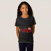 T-Shirt Coho de Noël Saumon Rouge Plaid Buffalo Tartan San (Devant entier)